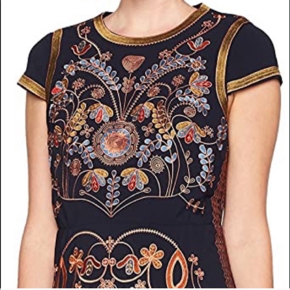 Foxiedox embroidered Hadiya fit and flare dress - Picture 2 of 14